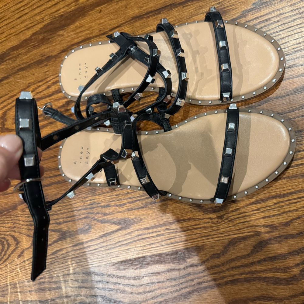 Black Wrap Up Ankle Sandal